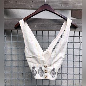 Hand stamped boho chic crop top